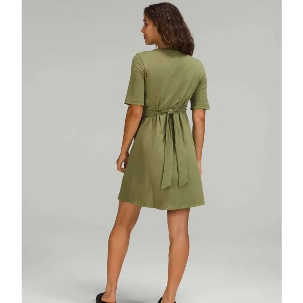 Lululemon Cotton Wrap Front T-shirt Dress Size 4